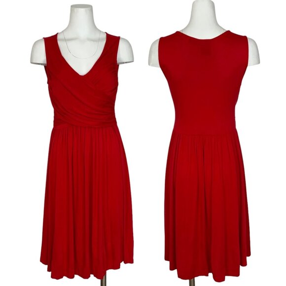 Anthropologie Girls From Savoy Elementary Jersey Dress XS Red Sleeveless V-Neck - Picture 1 of 12